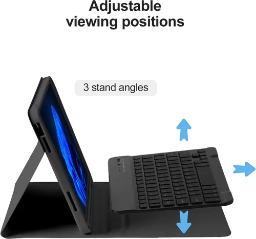 Vista 6 de BQSS Funda para iPad (A16) de 11ª y 10ª Generación con Teclado, Activación/Suspensión Automática, Funda con Teclado Bluetooth Inalámbrico