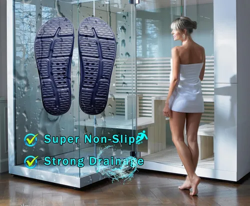 Vista 4 de Chanclas para hombres y mujeres, sandalias de playa, chanclas de ducha, sandalias de verano con almohada de agua, unisex, antideslizantes