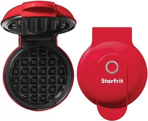 Vista 8 de Starfrit Mini máquina para hacer panqueques, antiadherente de 4 pulgadas, 350 W, color azul