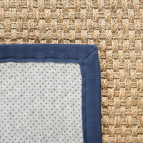 Vista 90 de SAFAVIEH Natural Fiber Collection NF114A - Alfombra de pasillo de hierba marina con patrón de tejido de cesta y borde, de 2 pies 6 pulgadas x 16