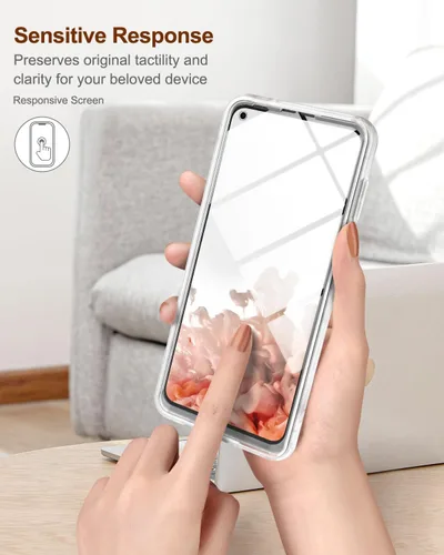 Vista 6 de SURITCH Funda para Moto G Stylus 5G (mármol), protector de pantalla integrado, a prueba de golpes, con purpurina