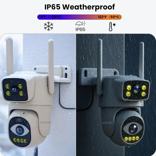 Vista 7 de Cámaras 4G de doble lente para seguridad del hogar, cámara inteligente de seguridad panorámica/inclinable, para exteriores/interiores, visión