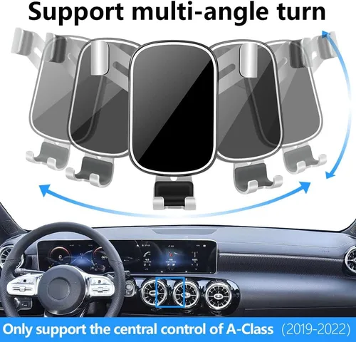Vista 5 de LUNQIN - Soporte para teléfono de coche para Mercedes-Benz Clase CLA 2020 2021 2022 2023 2024 2025 CLA250 AMG 35 45 S y Benz Clase A 2019-2022 A220