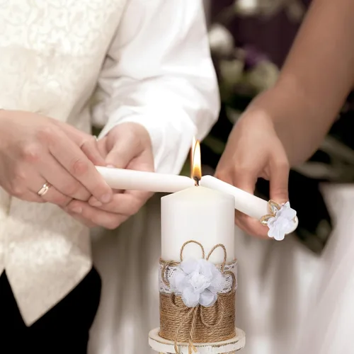 Vista 6 de Zhehao Blossom Unity - Juego de velas para recepción de ceremonia de boda