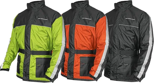 Vista 14 de Nelson Rigg Solo Storm - Chaqueta de lluvia, impermeable, transpirable y plegable (negro, talla S)