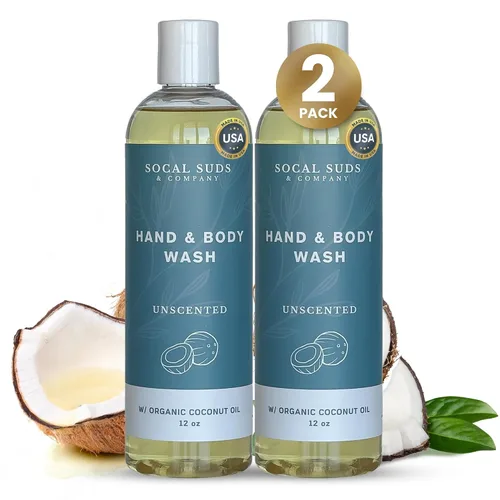 Vista 12 de SoCal Suds & Company Gel de baño orgánico - Jabón líquido suave para manos y cuerpo para hombres y mujeres, fabricado con aceites orgánicos y aceite