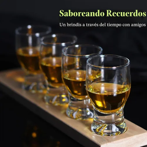 Vista 5 de QUAFFER Vasos de chupito (juego de 4) – Elegantes vasos de chupito transparentes de 2 onzas – Vodka clásico de whisky vodka tequila Jerez Brandy