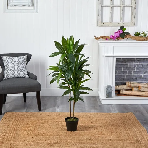 Vista 6 de Nearly Natural Sansevieria de 46 pulgadas + plantas de seda Dracaena de 48 pulgadas (verde)