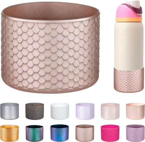 Vista 23 de Funda de Silicona para Botella de Agua Owala de 24oz, Manga Protectora Antideslizante Brillante para Botella de Agua Owala que Protege las Botellas