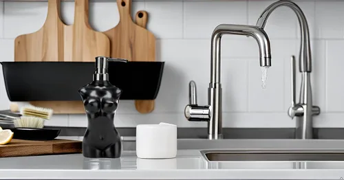 Vista 7 de Dispensador de jabón de cerámica, dispensador de líquido de loción de manos, recargable para decoración de cocina y baño (negro)