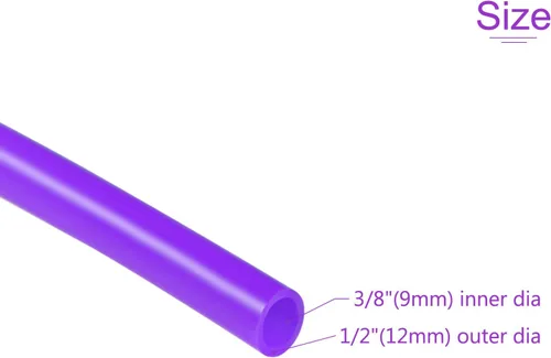 Vista 3 de DMiotech 3/8 "(9mm) ID 1/2 "(12mm) OD 6.6 pies tubo de silicona industrial púrpura tubo de silicona para bomba de aire de agua