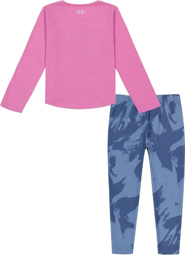 Vista 2 de Under Armour Conjunto de camisa y leggings de manga larga para bebé, elástico duradero y ligero, Isla Orquídea Plume