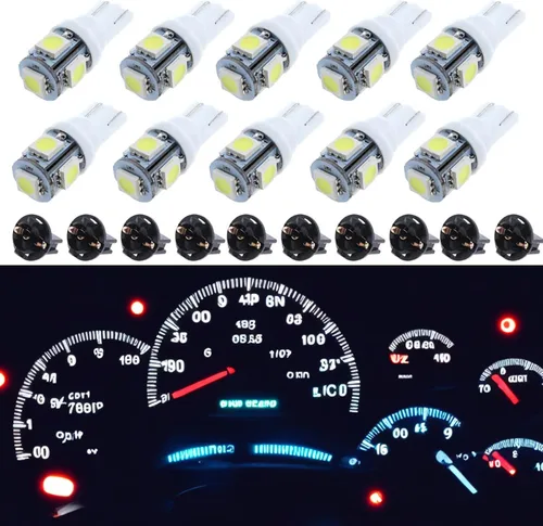 Vista 13 de T10 194 168 Dash Instrument Ultra Blue Bombillas LED Bright Panel Gauge Cluster Dashboard Bombillas LED 10pcs/Set Azul