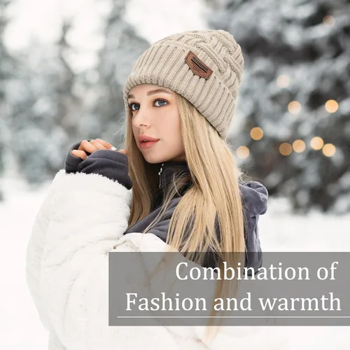 Vista 85 de Loritta Gorro de invierno cálido de punto grueso y holgado para hombre