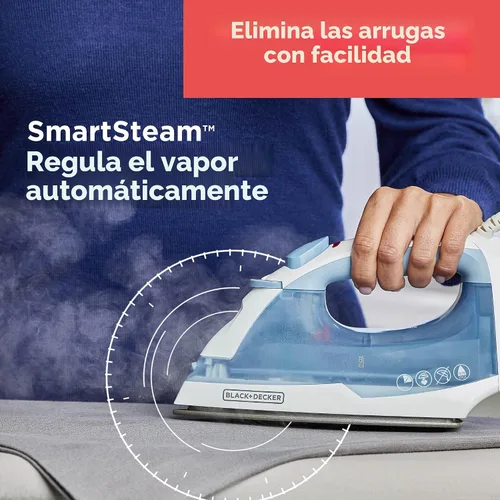 Vista 6 de BLACK+DECKER Plancha Compacta Easy Steam para Ropa, Apagado Automático, Placa Antiadherente, Ligera, 1200 Vatios (Paquete de 4)