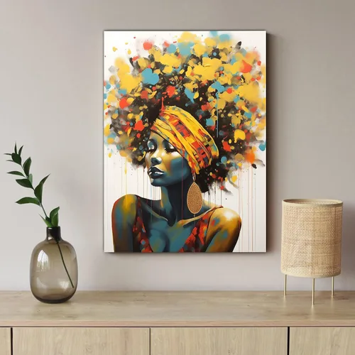 Vista 280 de Arte de pared afroamericano, decoración de rey y reina bailarín negro para sala de estar, arte de pareja de amor negro para dormitorio, lienzo