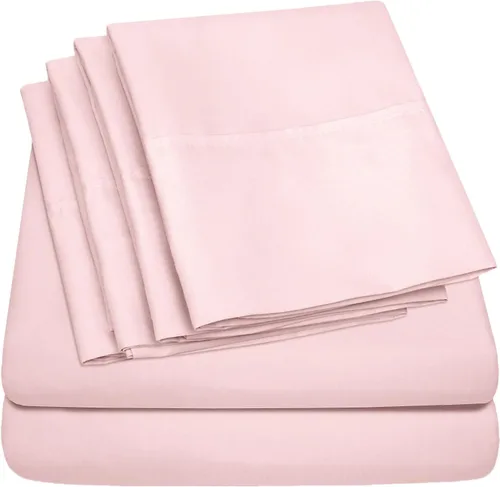 Vista 28 de Juego de sábanas de 4 piezas para camas individuales de 1500 hilos de microfibra de cepillado fino con bolsillo profundo - 1 funda de almohada