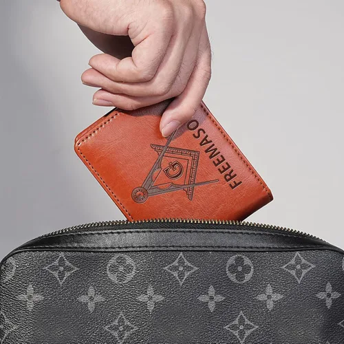 Vista 6 de Billetera de cuero suave y suave para hombre, billetera plegable de capacidad extra con 2 ventanas de identificación, billetera delgada con 8
