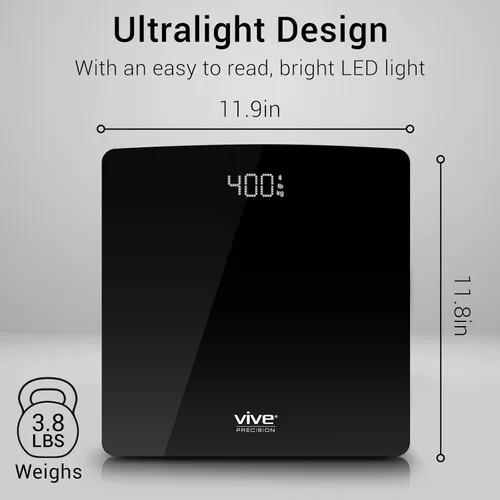 Vista 5 de Vive Precision Báscula inteligente – Báscula digital de baño para peso corporal con Bluetooth y sincronización de aplicaciones Vive – Monitor