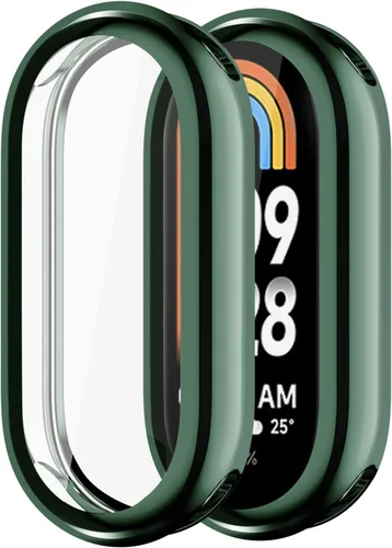 Vista 2 de Funda compatible con Xiaomi Band 8, funda rígida de policarbonato con protector de pantalla antiarañazos, a prueba de golpes, funda protectora