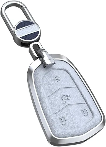 Vista 11 de ontto Funda de cuero de 4 botones compatible con Cadillac Smart Remote Key Shell Metal Key Case para SRX XT4 XT5 XT6 CTS CT6 ATS XTS Accesorios