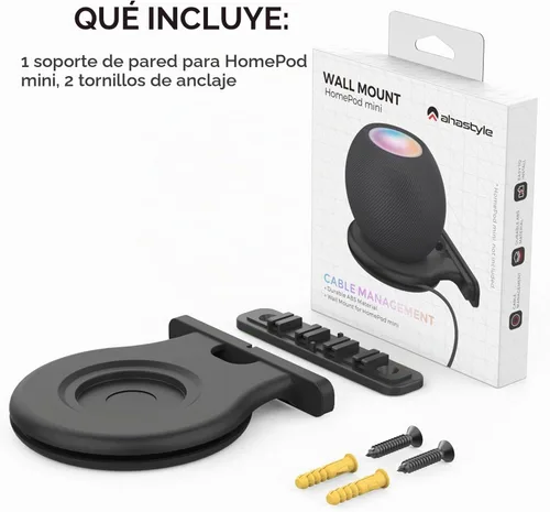 Vista 7 de AHASTYLE HomePod Mini Soporte de Pared ABS Soporte Accesorios Negro negro - 1pc