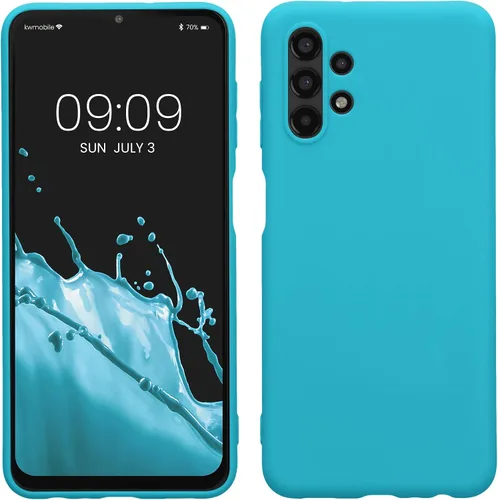 Vista 81 de kwmobile Funda compatible con Samsung Galaxy A12 - Funda protectora de silicona TPU suave y delgada - Azul Báltico