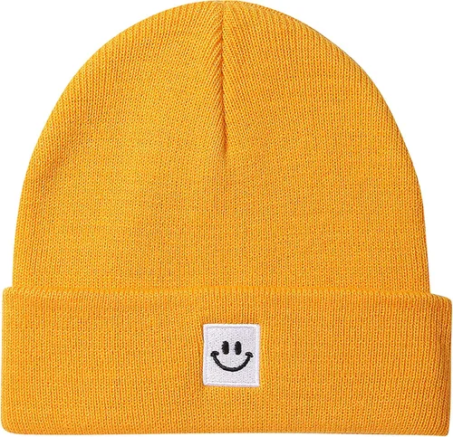 Vista 14 de MaxNova Gorro de punto con cara sonriente para hombres/mujeres
