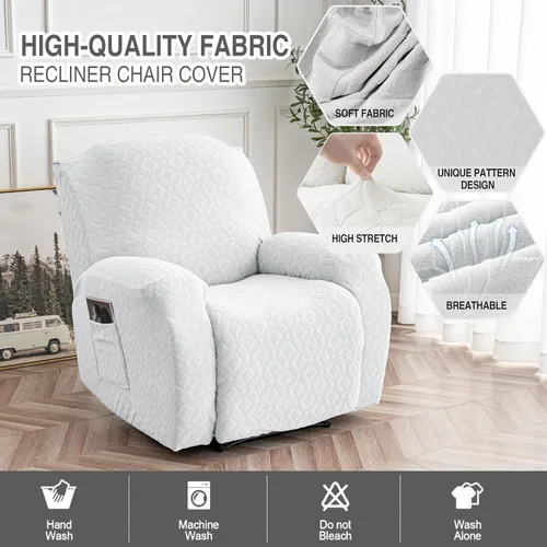Vista 83 de Gennia Funda Impermeable para Silla Reclinable, Fundas Elásticas para Sofá Reclinable con Bolsillos, Fundas Lavables para Silla Reclinable Lazy Boy