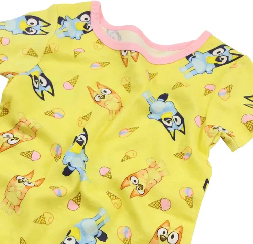 Vista 5 de Bluey Conjunto de pijama de algodón ajustado de 4 piezas, suave y lindo para niñas