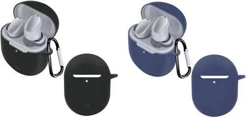 Vista 9 de DAYJOY - Juego de 2 fundas protectoras de silicona suave compatibles con auriculares Xiaomi Redmi Airdots 3Pro, funda protectora con llavero