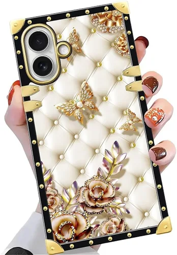 Vista 39 de Funda compatible con iPhone X/Xs, TPU suave de lujo y parte trasera de policarbonato duro para niñas y mujeres, funda protectora a prueba de golpes