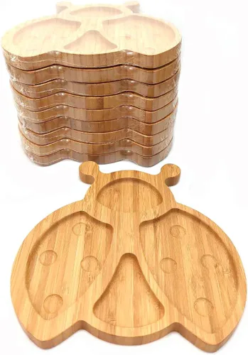 Vista 16 de JB HOME COLLECTION 4919 - Plato de bambú para refrigerios, ecológico, con forma de cara de conejo, 11 x 7.5 pulgadas, 1 unidad