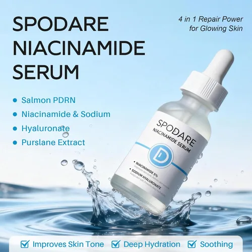 Vista 2 de SPODARE Suero de niacinamida, hialuronato de sodio, Salmon PDRN, 1.01 fl.oz Suero facial, cuidado hidratante y suavizante, mejora el tono de la piel