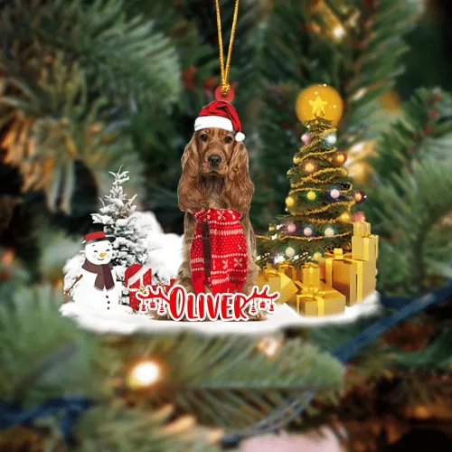 Vista 140 de NAZENTI Adorno personalizado de gato abisinio con árbol de pino, adorno de Navidad personalizado para perros amantes de las mascotas, colgante
