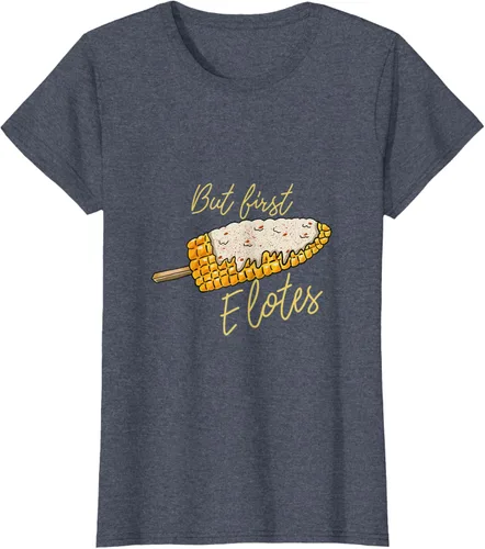 Vista 10 de But First Elotes Corn on the Cob - Camiseta divertida para amantes de la comida mexicana, Negro, S