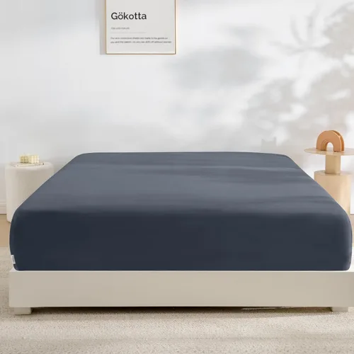 Vista 22 de GOKOTTA Sábana Ajustable Solamente - Sábana Ajustable de Rayón de Bambú con Bolsillo de 15 Pulgadas, Sábana Inferior Súper Suave y Refrescante con 4