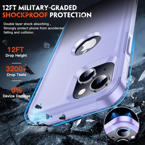 Vista 3 de Redpepper Funda magnética para iPhone 13 [compatible con MagSafe] [protector de pantalla de vidrio] [protección contra caídas de grado militar]