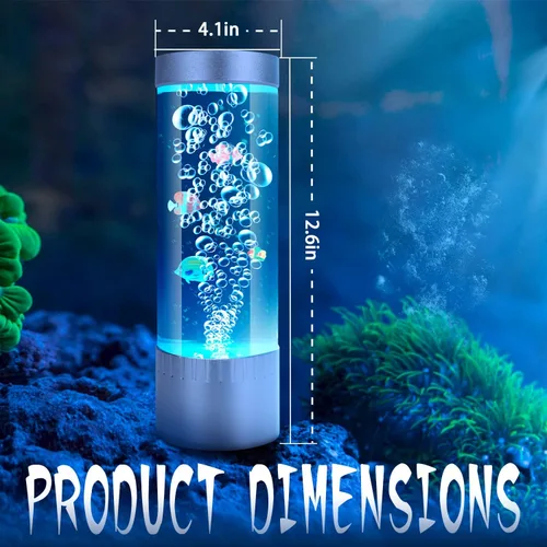 Vista 8 de Lámpara de pez de burbujas, lámpara de tubo de burbujas sensorial, pecera artificial con peces en movimiento, para iluminar tu vida como una
