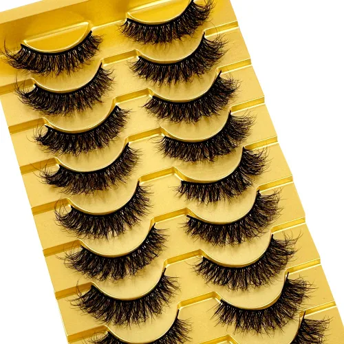 Vista 11 de Nuevas 10 Pares de Pestañas de Visón 3D Pestañas Postizas Hechas a Mano Pestañas Largas Esponjosas y Voluminosas Naturales Herramientas