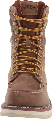 Vista 2 de KEEN Utility Cincinnati - Botas de trabajo para mujer (8.0in), diseño de cuña, marrón, 11