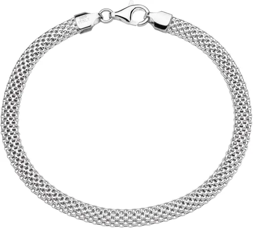 Vista 3 de Miabella 925 Sterling Silver Italian 5mm Mesh Link Chain Bracelet for Women, Made in Italy