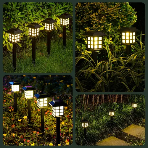 Vista 6 de SOLPEX Luces Solares para Exteriores, Paquete de 12 Luces Solares para Senderos, Luces de Pasarela para Exteriores, Luz de Jardín, Senderos Blanco