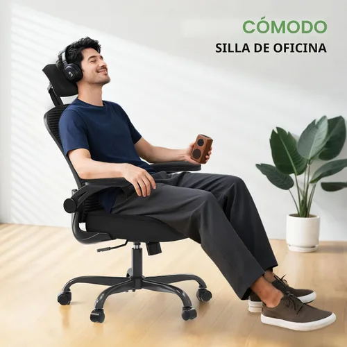 Vista 7 de Silla de oficina ergonómica, capacidad de 330 libras, silla de computadora con respaldo alto para largas horas, cómoda, silla ejecutiva giratoria