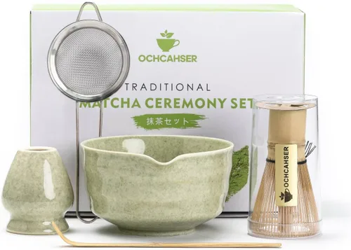 Vista 12 de Juego de matcha con patrón de perro, juego de batidor japonés de matcha incluye cuenco de matcha con boquilla, soporte para batidor, batidor