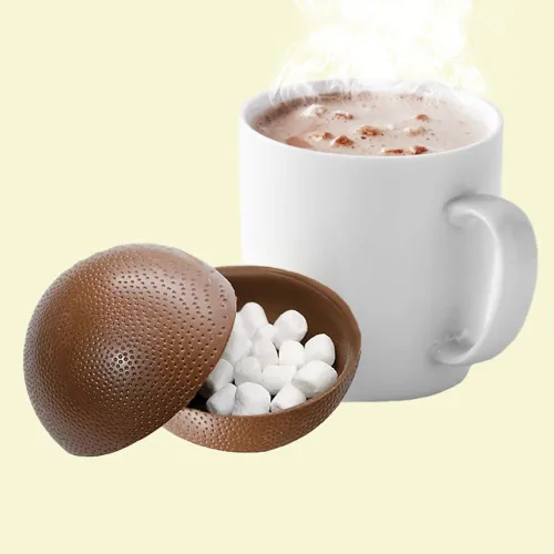 Vista 2 de Fruidles Bombas de Chocolate Caliente de Navidad, Huecas Chocolatosas Rellenas con Mini Malvaviscos de Cumpleaños, Bombas de Cacao
