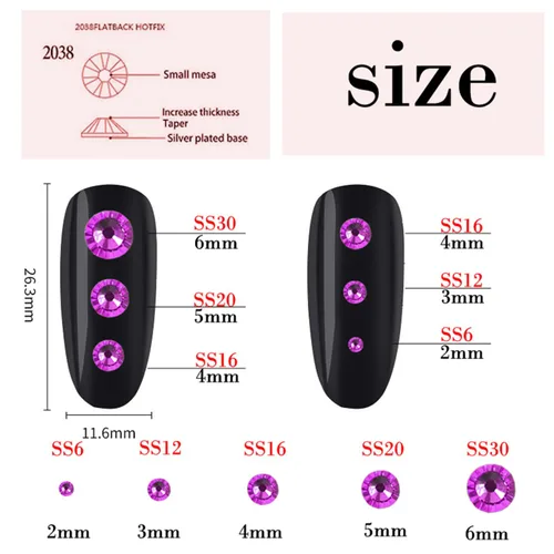 Vista 3 de 4500 diamantes de imitación SS6 de 0.079 in AB con parte trasera plana para uñas, manualidades, gemas redondas de brillo, cristales para bricolaje