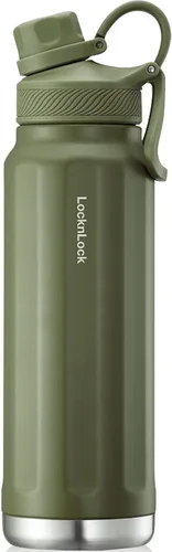 Vista 10 de LocknLock Trek Botella de acero inoxidable con aislamiento de doble pared, 32 onzas, color negro