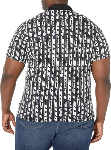 Vista 2 de Lacoste Contemporary Collection's - Polo de manga corta para hombre, ajuste regular, estampado gráfico