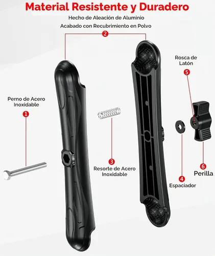 Vista 5 de VAZESWIN Brazo de doble enchufe de bola de 1.5 pulgadas, brazo largo de aleación de aluminio de 9.1 pulgadas, compatible con soportes RAM C tamaño C